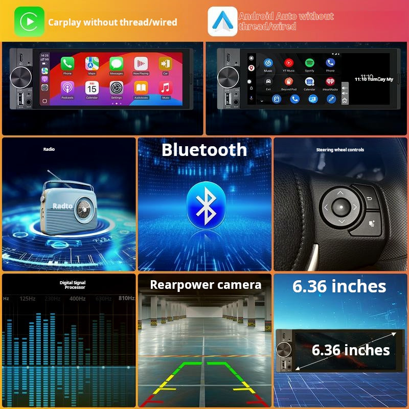 6.36-inch Wireless Smart Touchscreen | Bluetooth | Voice Control | HD Multimedia Display