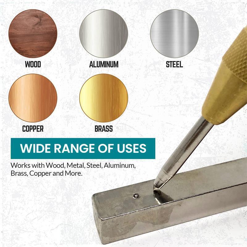 🔘 50% OFF! ⚡ Automatic Center Punch - Precision Marking for Metal/Wood, Spring-Loaded & Adjustable Force 🛠️📏