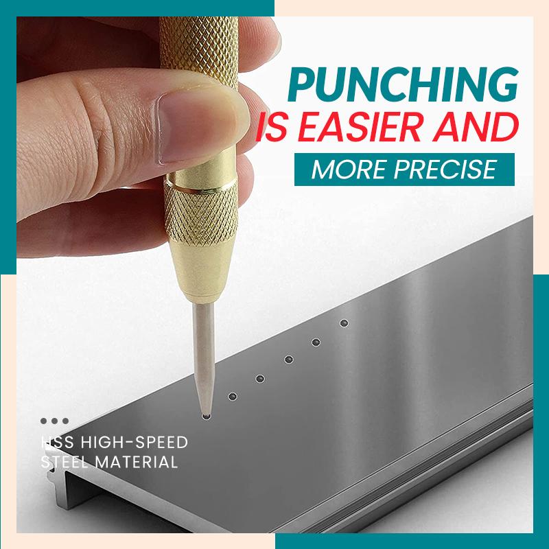 🔘 50% OFF! ⚡ Automatic Center Punch - Precision Marking for Metal/Wood, Spring-Loaded & Adjustable Force 🛠️📏