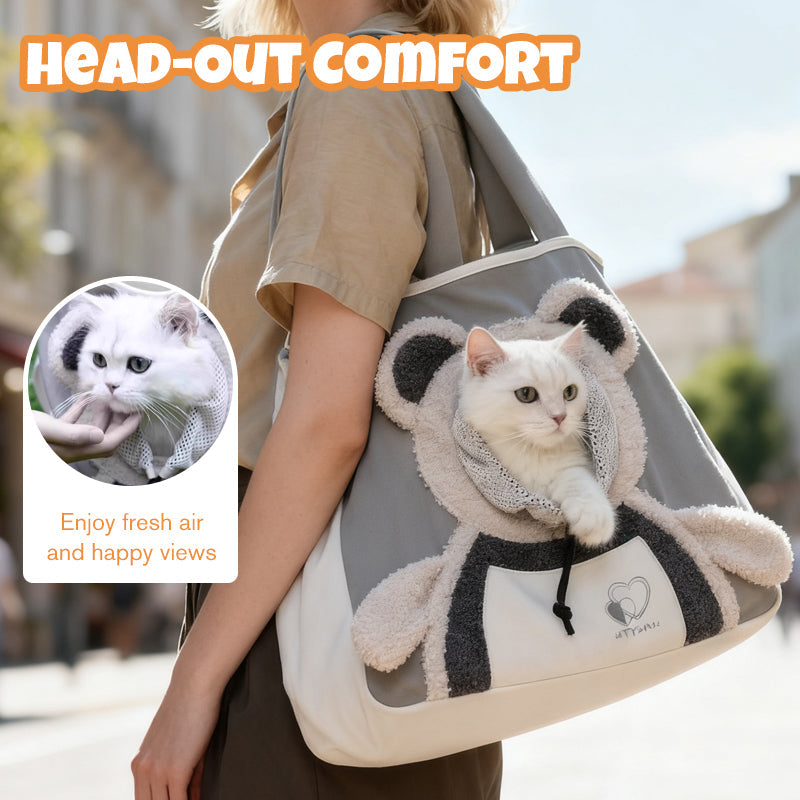 Cute Bear Pet Carrier Bag With Head-Out Design