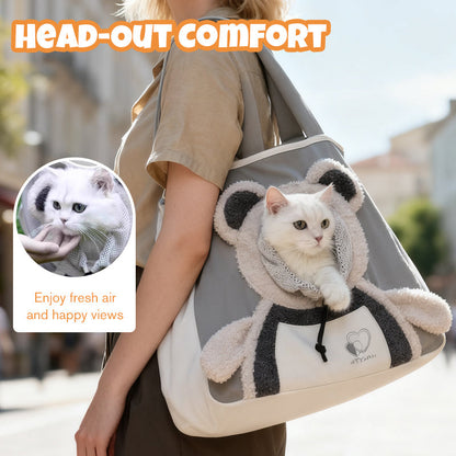 Cute Bear Pet Carrier Bag With Head-Out Design