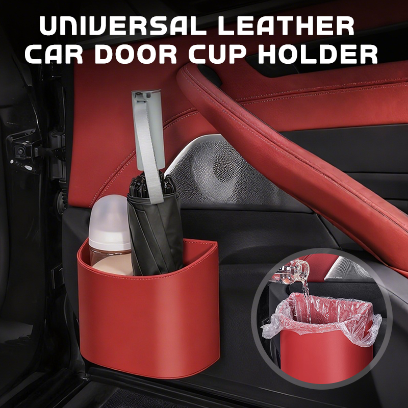 Organize Your Car Instantly! No-Slip Clip-On Leather Cup Holder