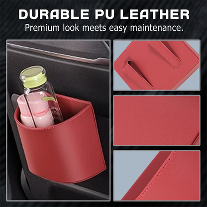 Organize Your Car Instantly! No-Slip Clip-On Leather Cup Holder