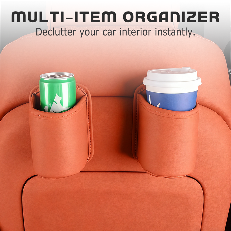 Organize Your Car Instantly! No-Slip Clip-On Leather Cup Holder