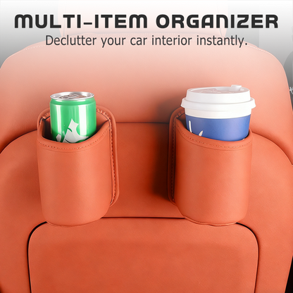 Organize Your Car Instantly! No-Slip Clip-On Leather Cup Holder