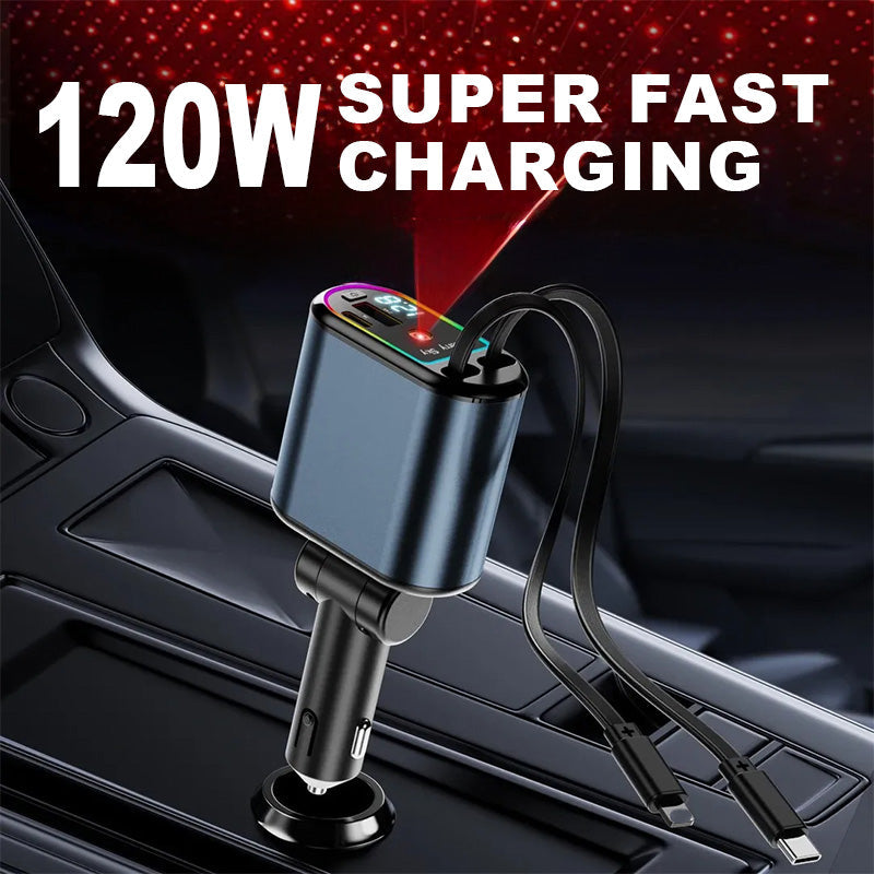 💥BIG SALE !! ⚡Retractable Car Charger with Starlight🚗