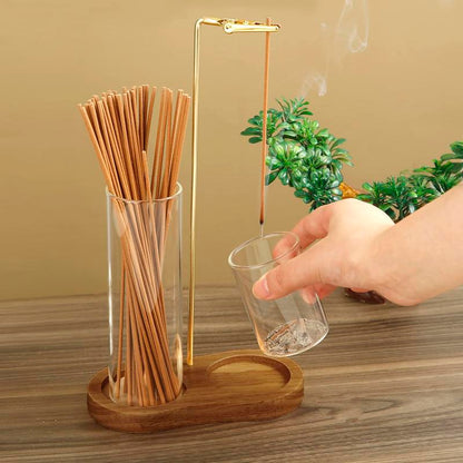 2 in 1 Incense & Candle Holder Natural Wood Base Aromatherapy Diffuser
