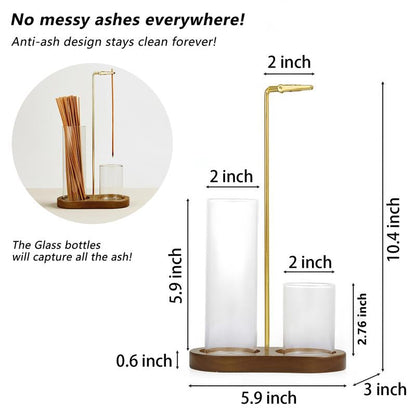 2 in 1 Incense & Candle Holder Natural Wood Base Aromatherapy Diffuser