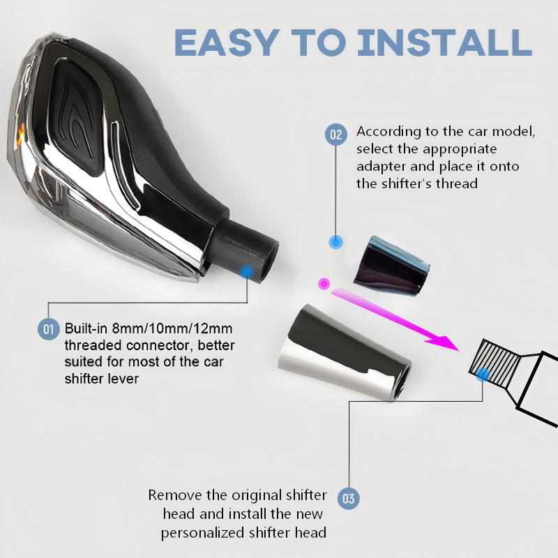 💥Today's Shock Price: 49% OFF🚗Universal Touch-Activated LED Clear Gear Shift Knob