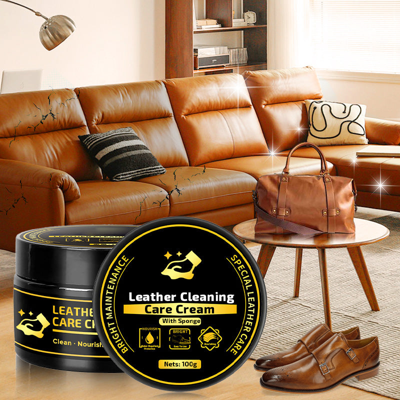 ✨Leather Care & Cleaning Cream with Sponge🧼