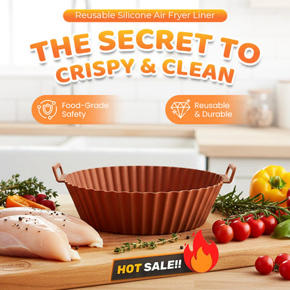 Bake & Crisp Instantly! Reusable Silicone Air Fryer Liner