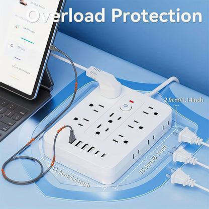 🎁Hot Sale 50 % OFF⚡20-in-1 Power Strip with Overload Protection