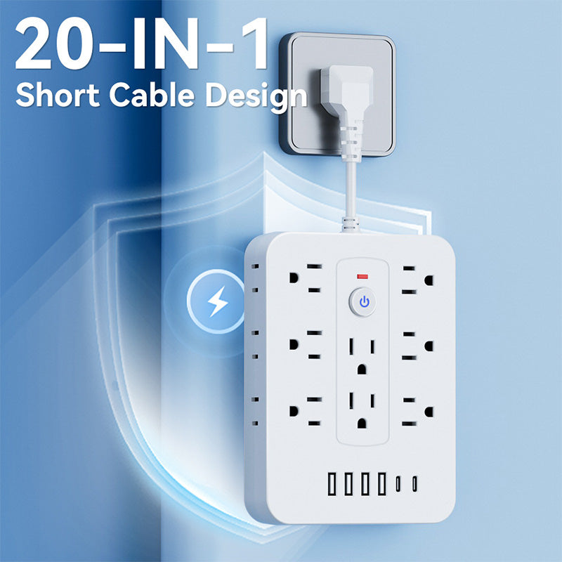 🎁Hot Sale 50 % OFF⚡20-in-1 Power Strip with Overload Protection