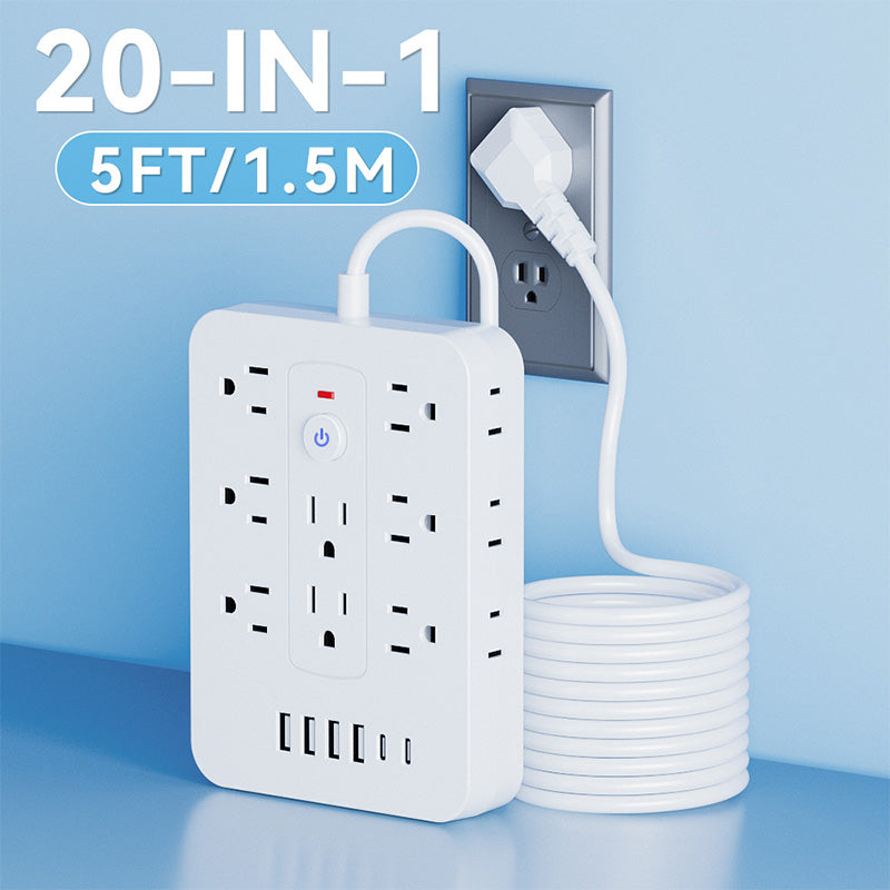 🎁Hot Sale 50 % OFF⚡20-in-1 Power Strip with Overload Protection