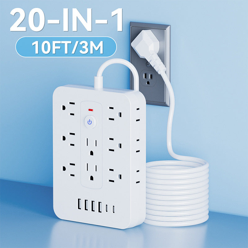 🎁Hot Sale 50 % OFF⚡20-in-1 Power Strip with Overload Protection