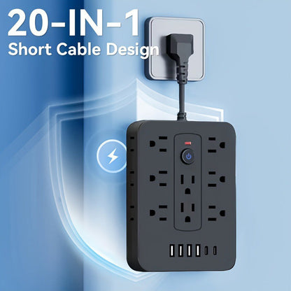 🎁Hot Sale 50 % OFF⚡20-in-1 Power Strip with Overload Protection