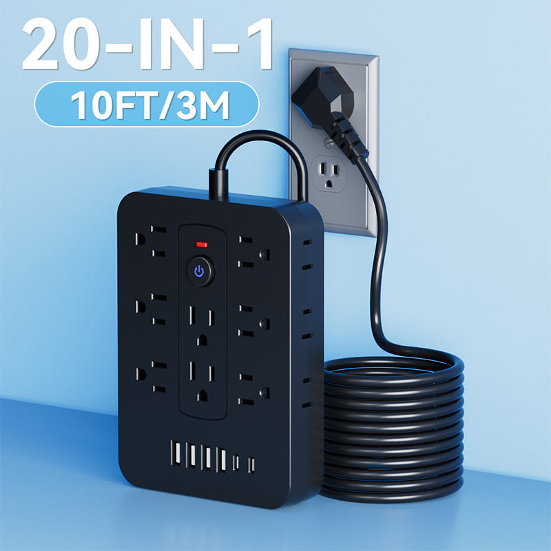 🎁Hot Sale 50 % OFF⚡20-in-1 Power Strip with Overload Protection