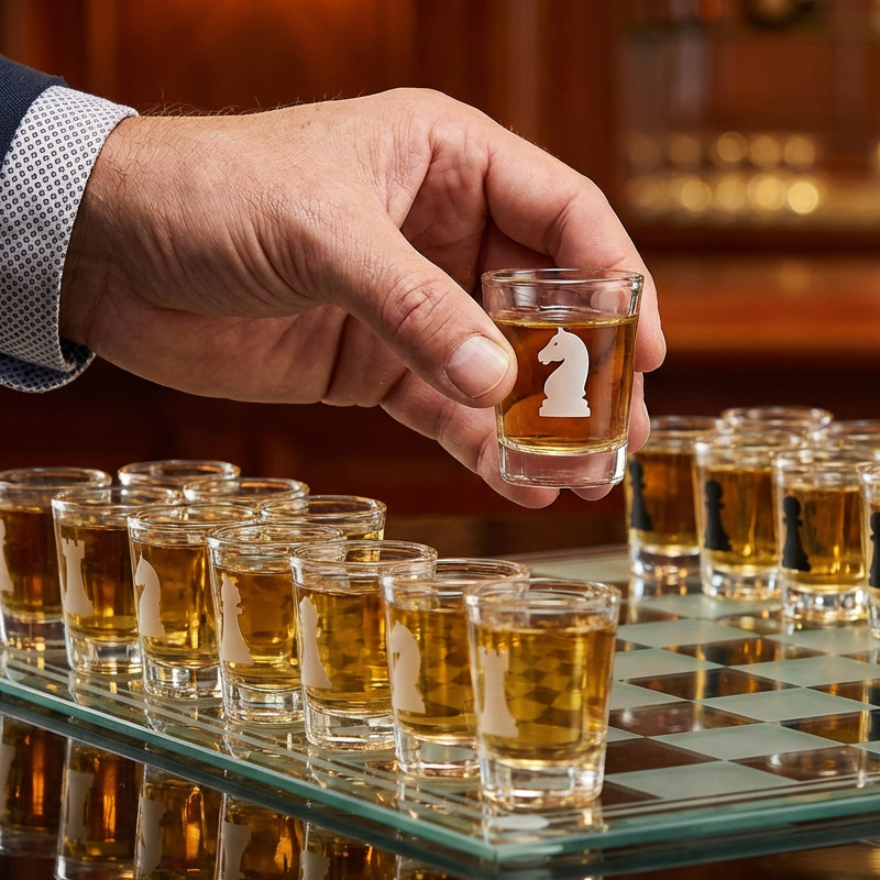 Shot Glass Chess Set for Parties and Gatherings