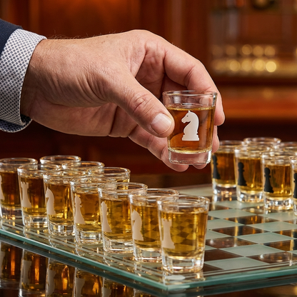 Shot Glass Chess Set for Parties and Gatherings