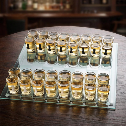 Shot Glass Chess Set for Parties and Gatherings