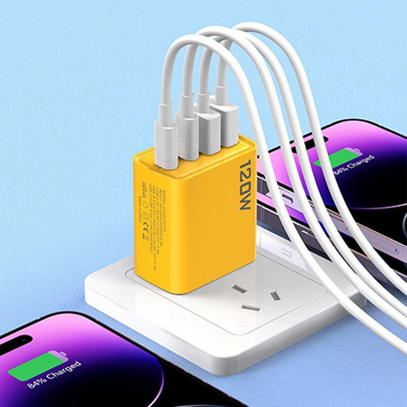 120W 4-Port Fast Charger Block