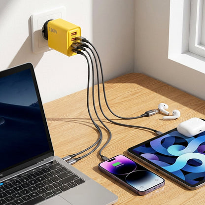 120W 4-Port Fast Charger Block