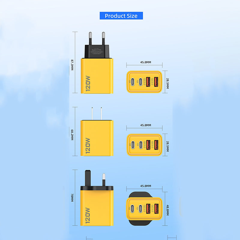 120W 4-Port Fast Charger Block