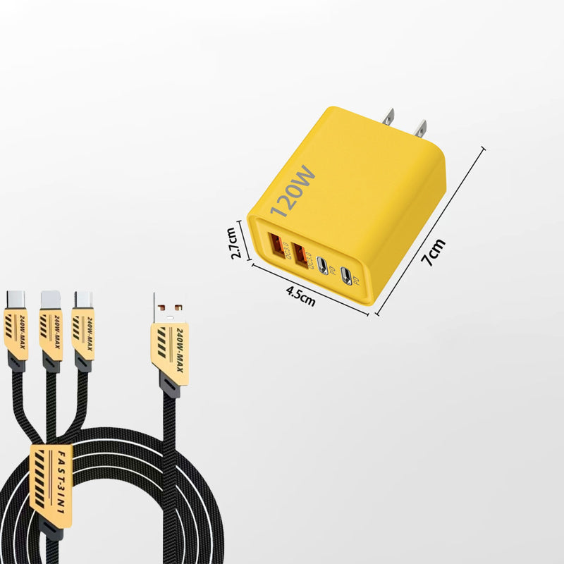 120W 4-Port Fast Charger Block