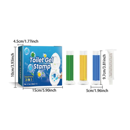 42 Flowers Toilet Gel Stamp 3-Pack | 6 Fresh Scents | Long-Lasting Deodorizing Bathroom Cleaner
