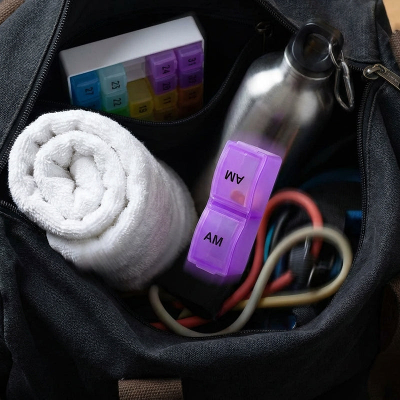 💊📅 Daily 31-Day Pill Organizer Travel Case – 🔒📦 4-Week Medication Box with Compartments & Labels, Ideal for Weekly Planning, Vacations & Seniors, Compact Storage