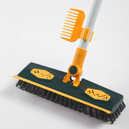 2-in-1 Extendable Floor Scrub Brush with Squeegee