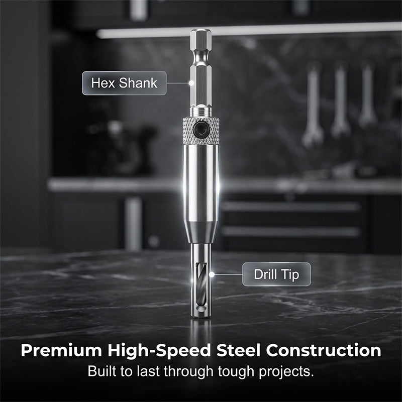 Self-Centering Hinge Drill Bit Set