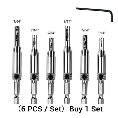 Self-Centering Hinge Drill Bit Set