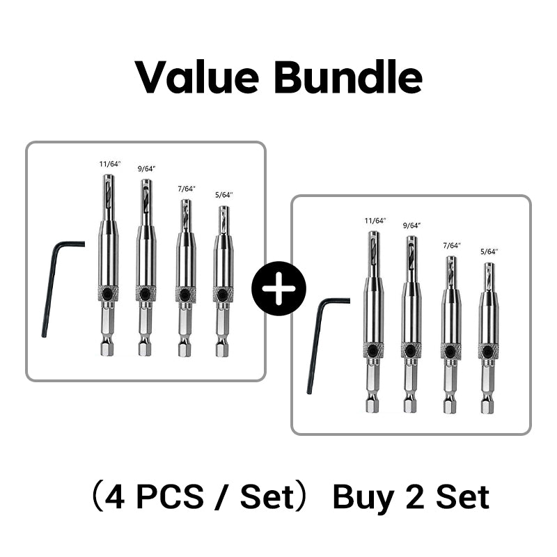 Self-Centering Hinge Drill Bit Set
