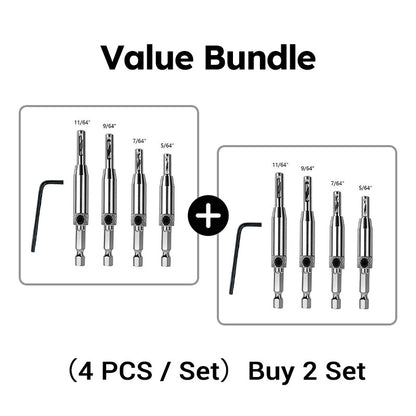 Self-Centering Hinge Drill Bit Set
