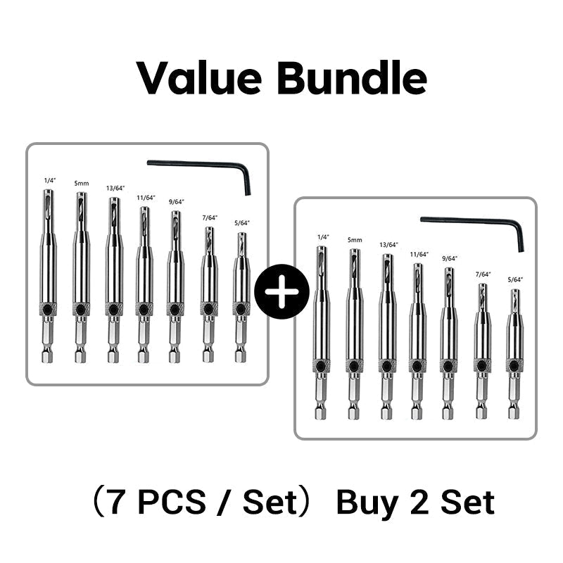 Self-Centering Hinge Drill Bit Set