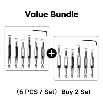 Self-Centering Hinge Drill Bit Set