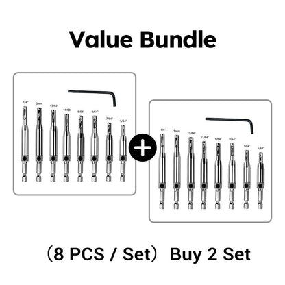 Self-Centering Hinge Drill Bit Set