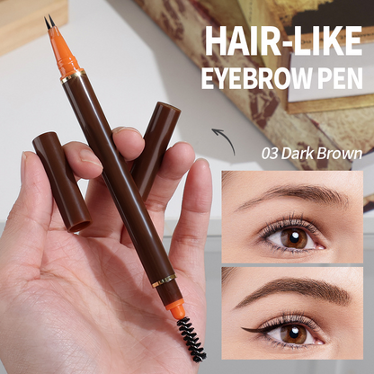 Dual-Ended 2-Fork Liquid Eyebrow Pen