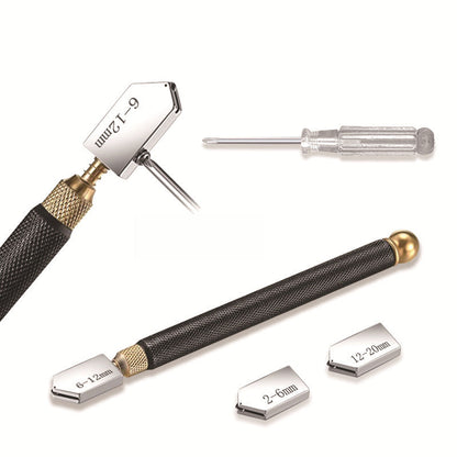 Professional glass cutter set with oil feed