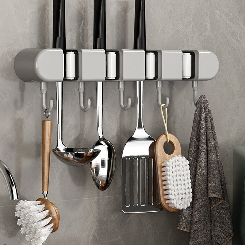 🧹 50% OFF NOW! 🚪 Multifunctional Mop Holder with Hook – Space-Saving, Strong Adhesive & Perfect for Home Organization 🏠