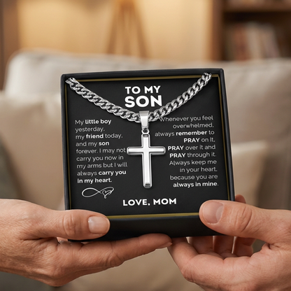 ✝️Men's Stainless Steel Cross Pendant Necklace – Classic Symbol, Strong & Lasting