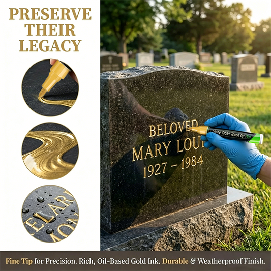 🐦Golden Tombstone Marker Pen for Restoring Faded Grave Inscriptions