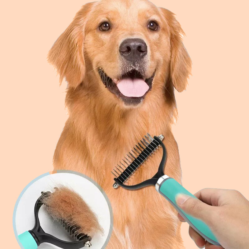 🐕 50% OFF NOW! 🐈 Double-Sided Deshedding Pet Grooming Brush – Dual-Sided Design, Ergonomic Handle & Gentle Grooming ✨