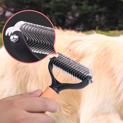 🐕 50% OFF NOW! 🐈 Double-Sided Deshedding Pet Grooming Brush – Dual-Sided Design, Ergonomic Handle & Gentle Grooming ✨