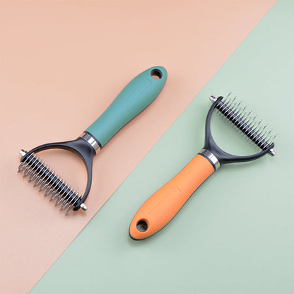 🐕 50% OFF NOW! 🐈 Double-Sided Deshedding Pet Grooming Brush – Dual-Sided Design, Ergonomic Handle & Gentle Grooming ✨