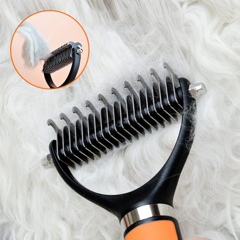 🐕 50% OFF NOW! 🐈 Double-Sided Deshedding Pet Grooming Brush – Dual-Sided Design, Ergonomic Handle & Gentle Grooming ✨