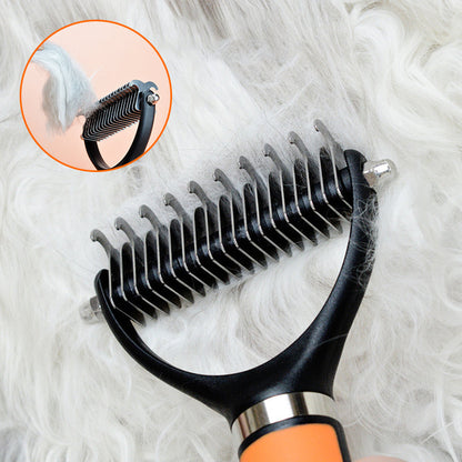 🐕 50% OFF NOW! 🐈 Double-Sided Deshedding Pet Grooming Brush – Dual-Sided Design, Ergonomic Handle & Gentle Grooming ✨
