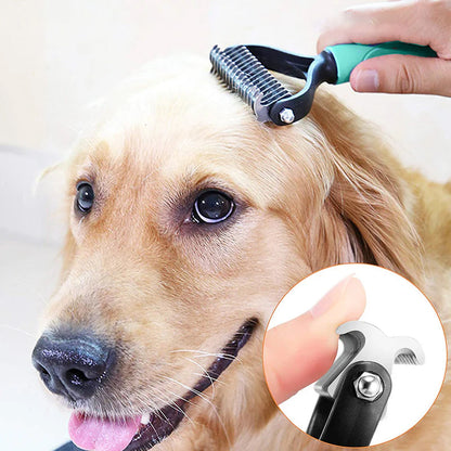 🐕 50% OFF NOW! 🐈 Double-Sided Deshedding Pet Grooming Brush – Dual-Sided Design, Ergonomic Handle & Gentle Grooming ✨