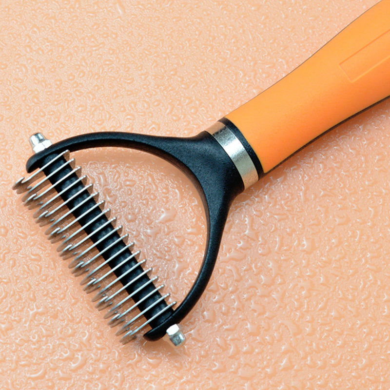 🐕 50% OFF NOW! 🐈 Double-Sided Deshedding Pet Grooming Brush – Dual-Sided Design, Ergonomic Handle & Gentle Grooming ✨